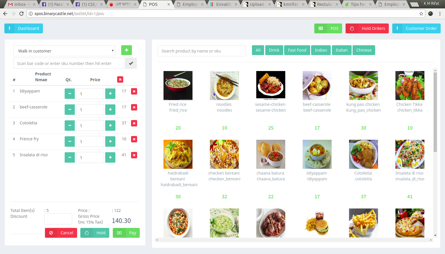 Sistema de restaurante en php