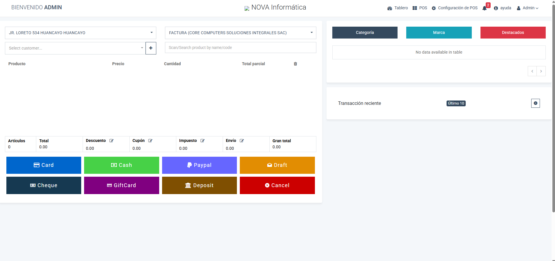 POS sistema de gestión